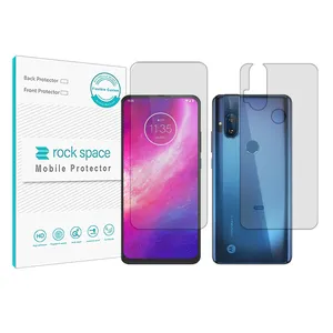 Rockspace transparent screen protector HyGEL model suitable for Motorola One Hyper mobile phone with back protector