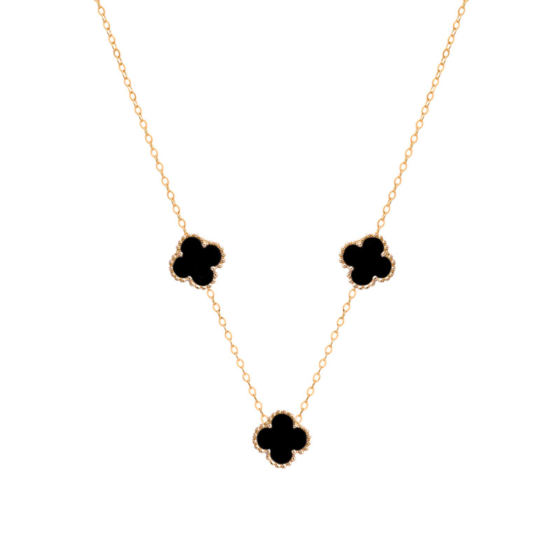 گردنبند طلا 18 عیار زنانه الی گالری مدل ونکلیف و سنگ