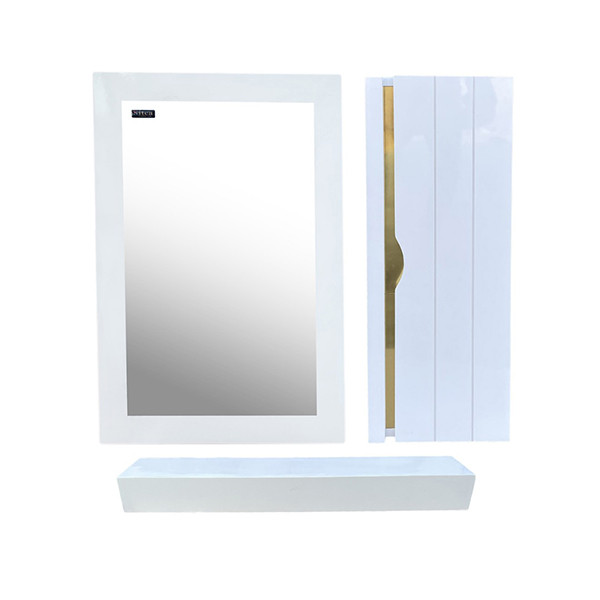 ست کابینت و روشویی سیتکا مدل GL-004/80 به همراه آینه و باکس و اتاژور