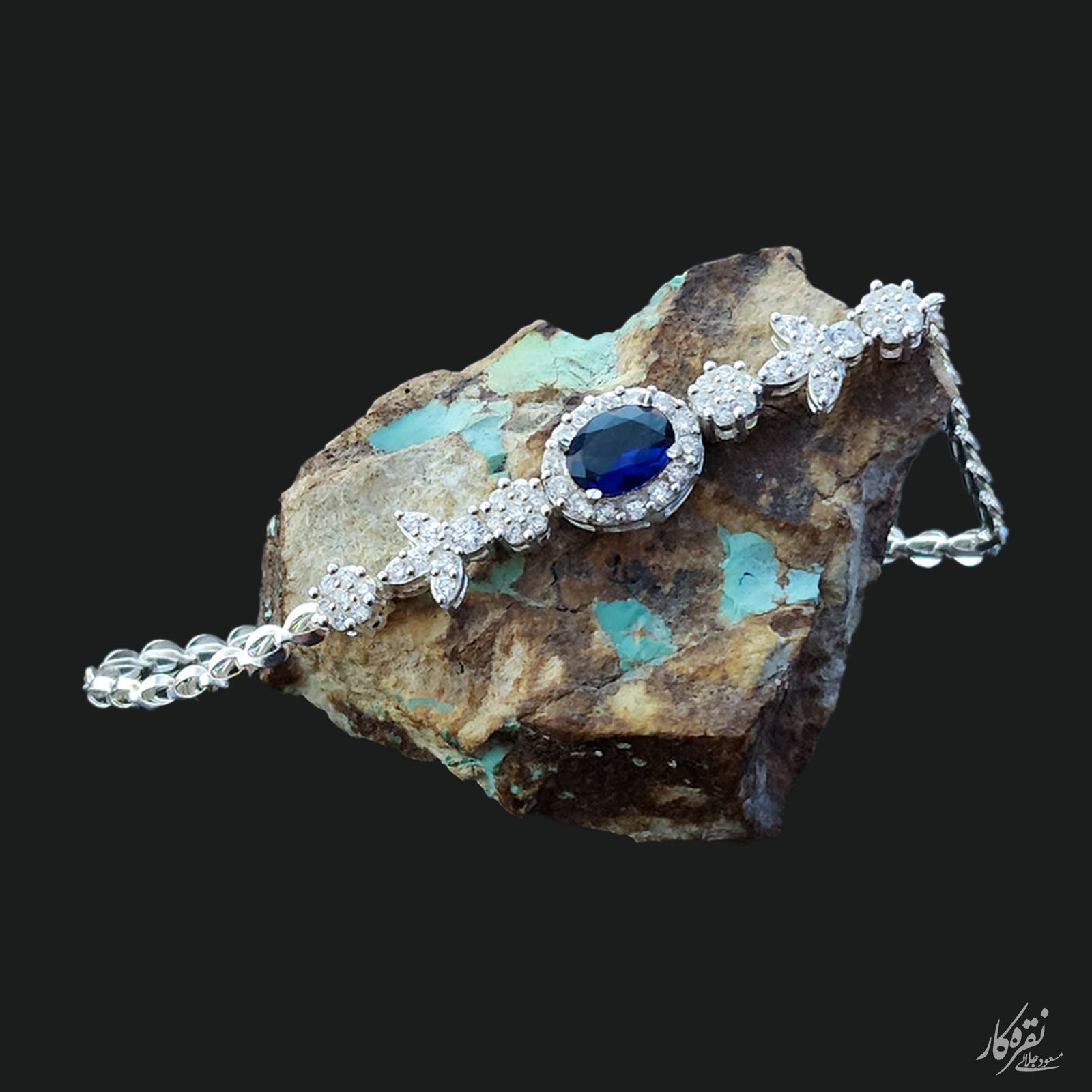 دستبند نقره زنانه مسعود جلالی نقره کار مدل 30609 - - 2