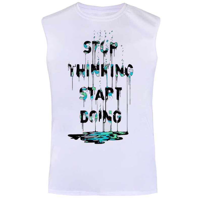 تاپ مردانه مدل text کد BA19 رنگ سفید