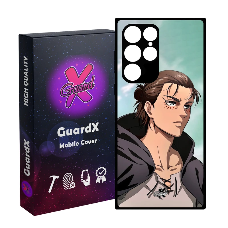 کاور گارد ایکس طرح Eren Yeager Anime مدل Glass10626 مناسب برای گوشی موبایل سامسونگ Galaxy S22 Ultra
