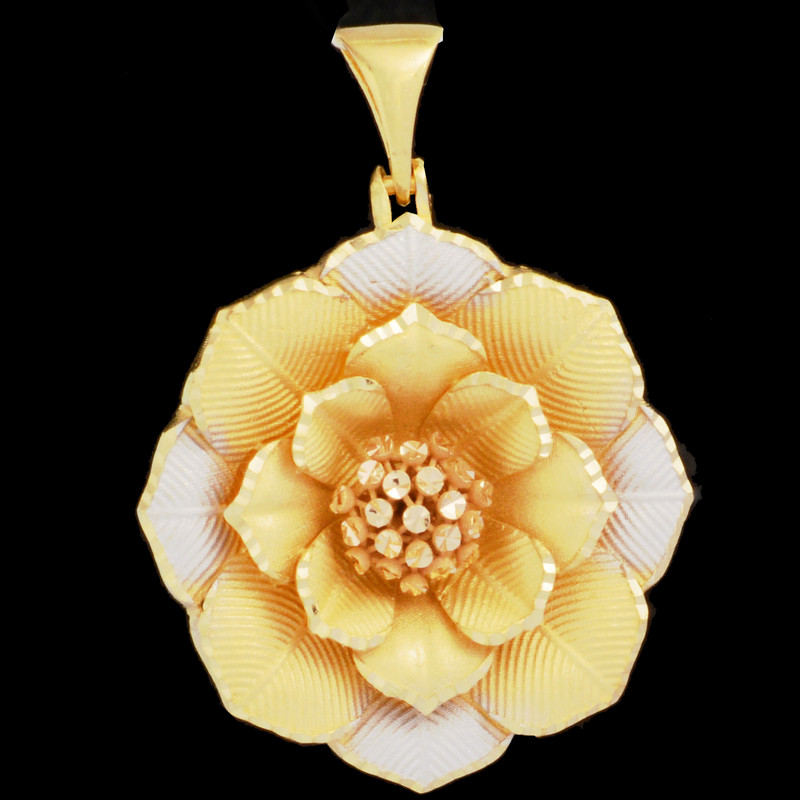 آویز گردنبند طلا 18 عیار زنانه طلای مستجابی طرح گل کد 6321