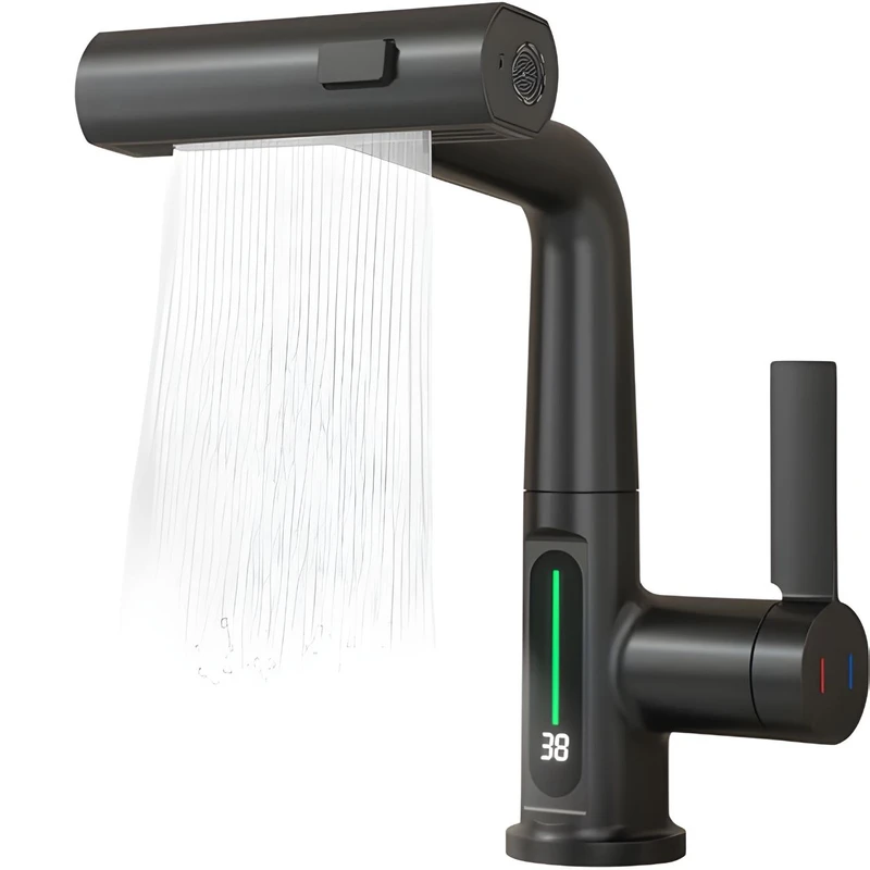 عکس شماره 10 : شیر روشویی آسانسوری مدل شاوری نمایشگردار و ال ای دی دار