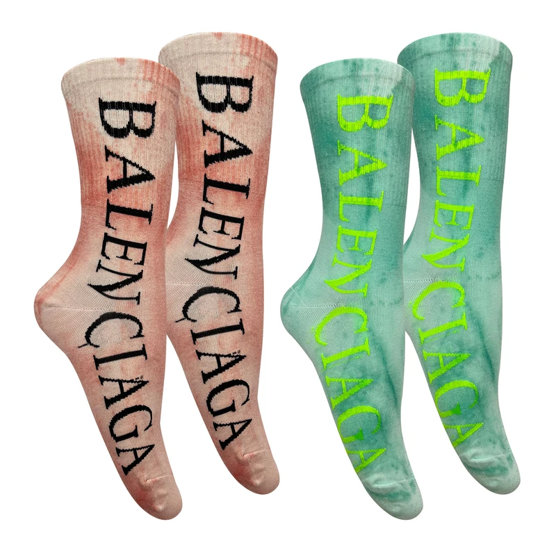 جوراب ساق بلند زنانه مدل اسپرت آبرنگی کد BG-NAG بسته 2 عددی