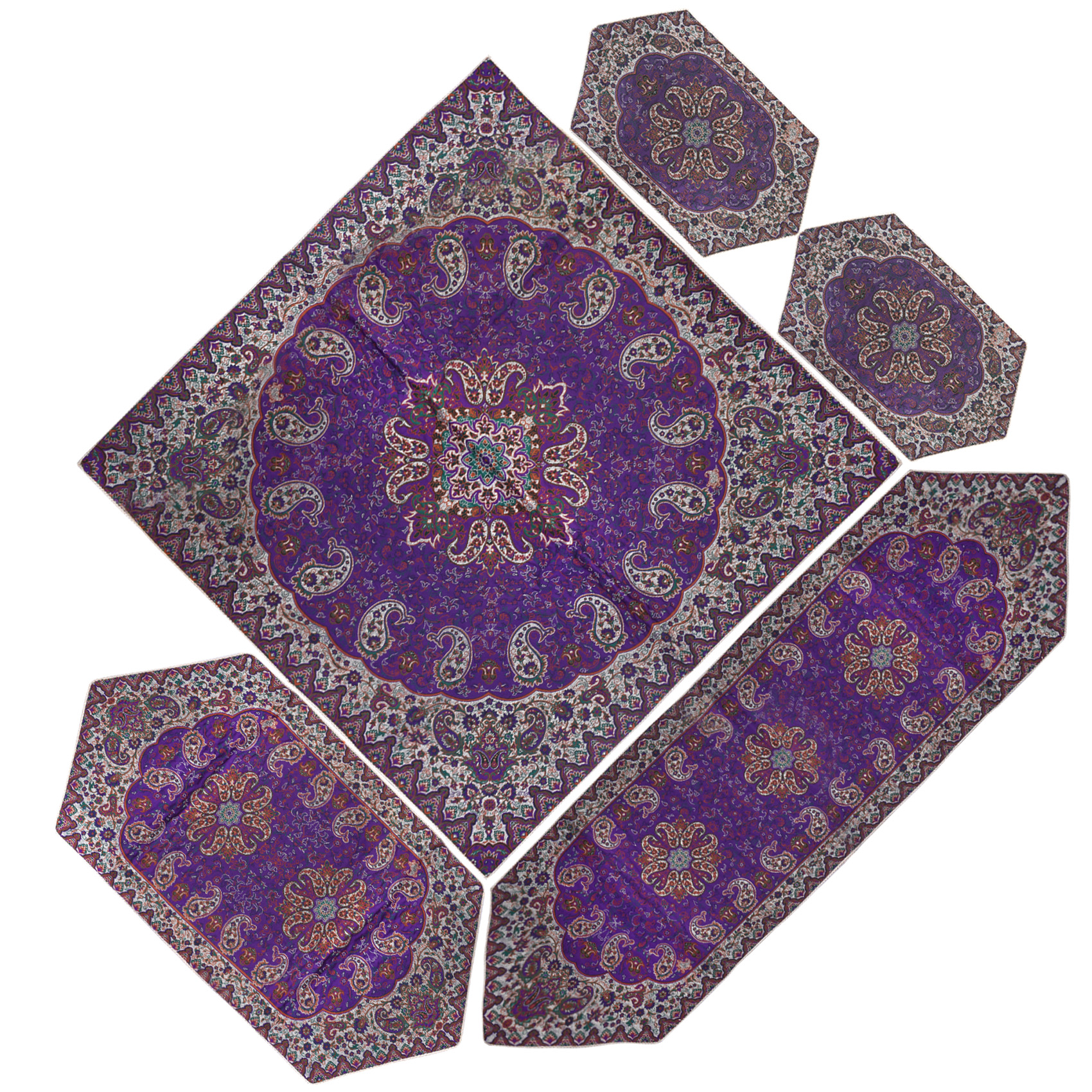 ست 5 تکه رومیزی ترمه مدل BANAFSH5/5