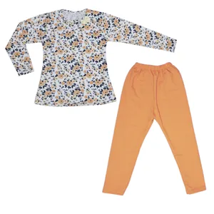 ست تی شرت آستین بلند و شلوار دخترانه مدل 103