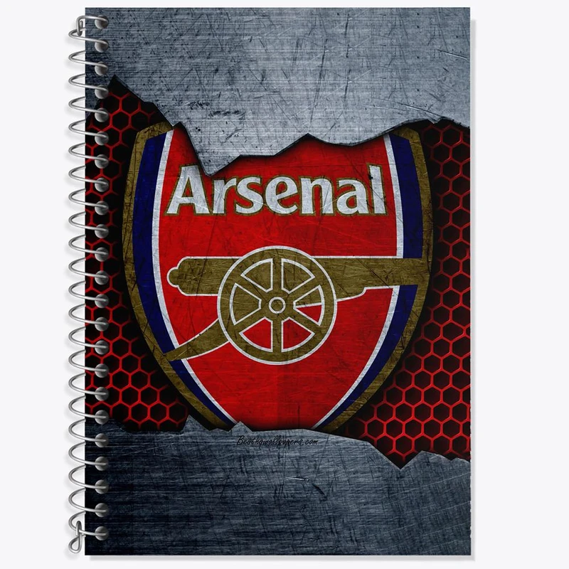 دفتر زبان 50 برگ خندالو مدل دو خط طرح باشگاه آرسنال کد 27176