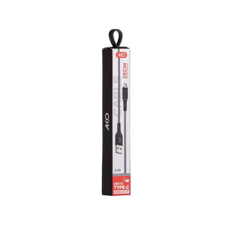 کابل تبدیل USB به USB-C آکو مدل AC-35 طول 25 سانتی متر