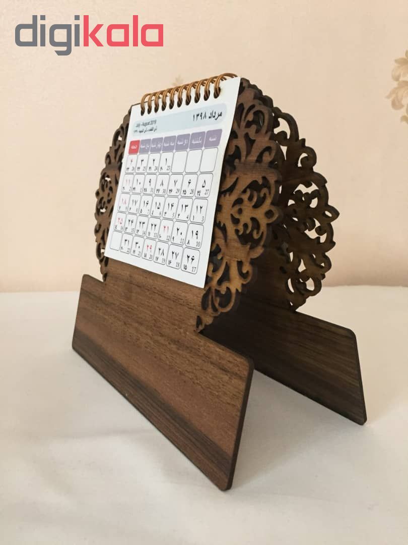 تقویم رومیزی 1398 کد 1 مدل چوبی