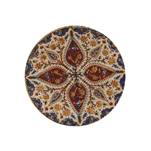 سفره قلمکار طرح ترمه گرد قطر 40 سانت چهارگل جار
