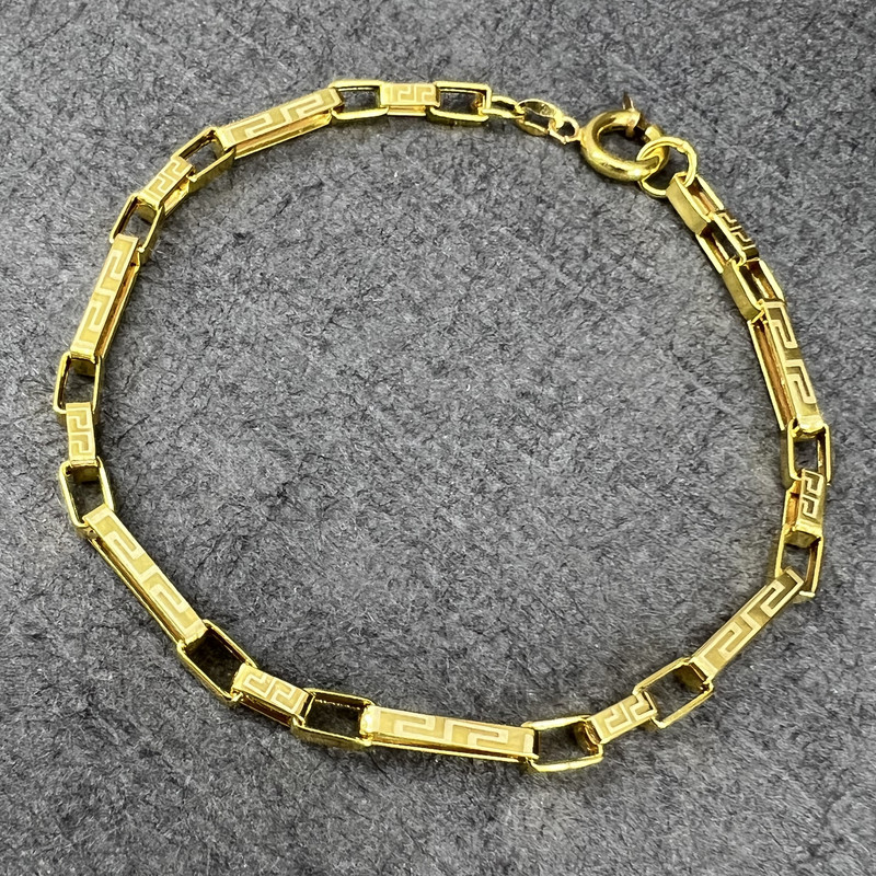 دستبند طلا 18 عیار مردانه دوست خوب مدل حلقه ای ورساچی کد DK068