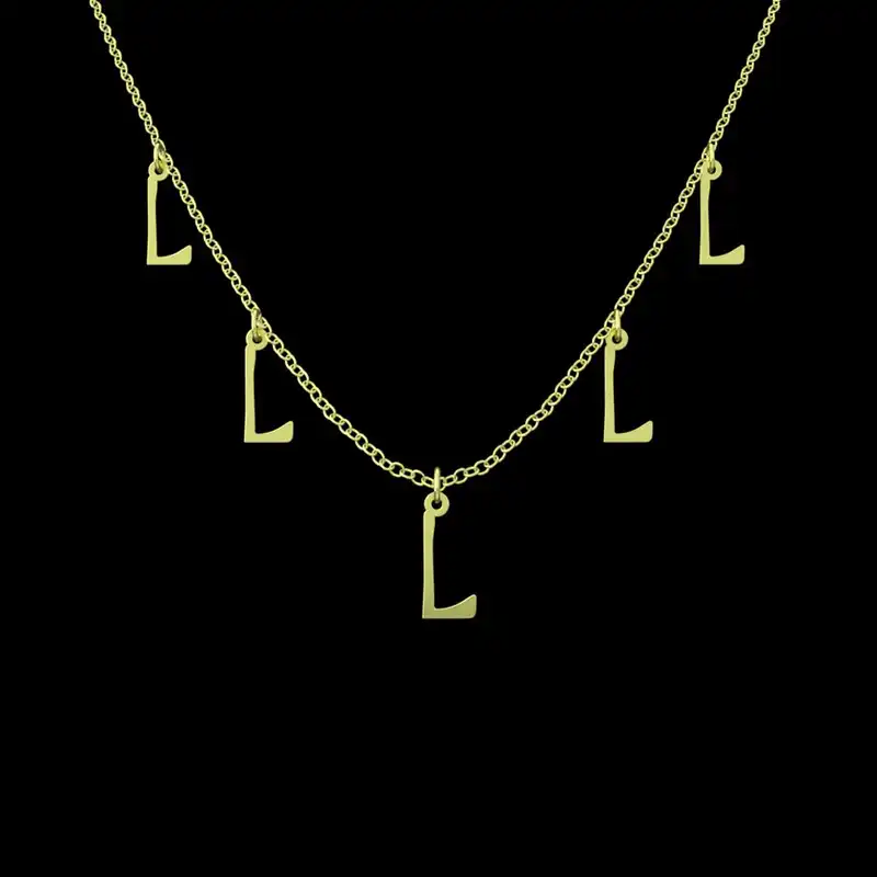 گردنبند طلا 18 عیار زنانه مدوپد مدل حرف L کد RNA16772
