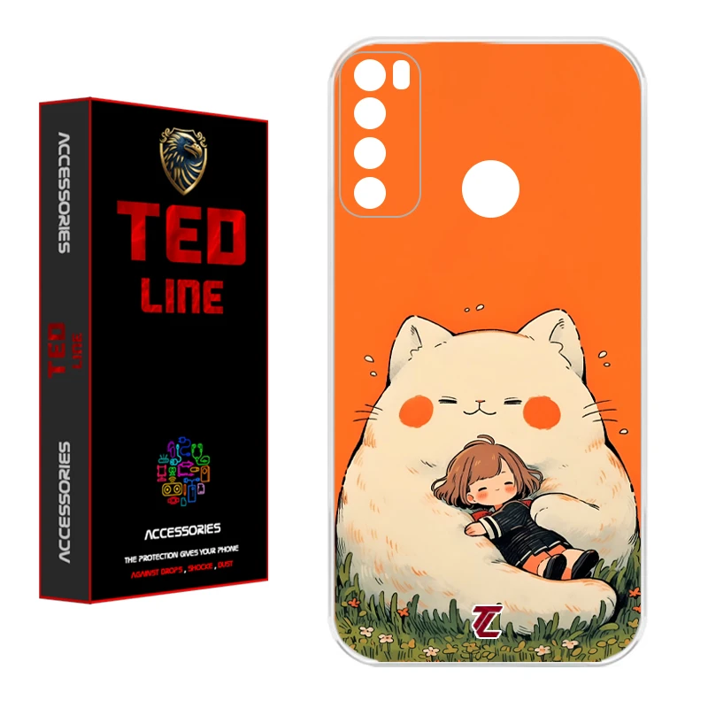 کاور تدلاین طرح گربه نارنجی کد 1138 مناسب برای گوشی موبایل شیائومی Redmi Note 8