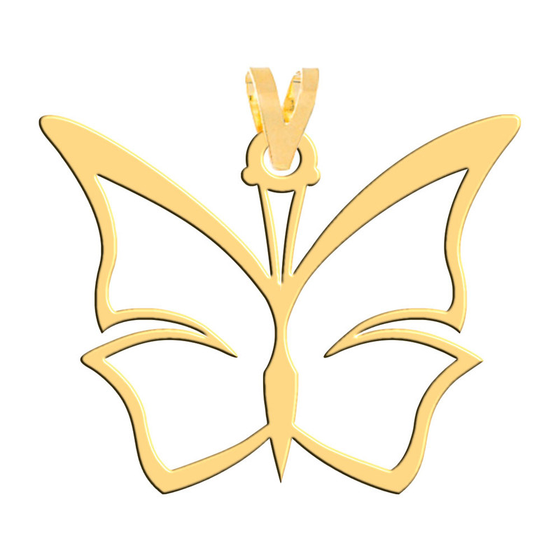 آویز گردنبند طلا 18 عیار زنانه فرشته مدل پروانه WNL-000509