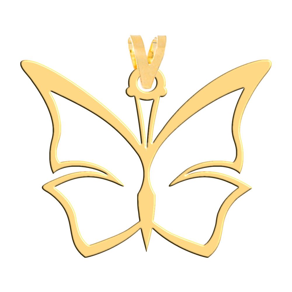 آویز گردنبند طلا 18 عیار زنانه فرشته مدل پروانه WNL-000509 -  - 2