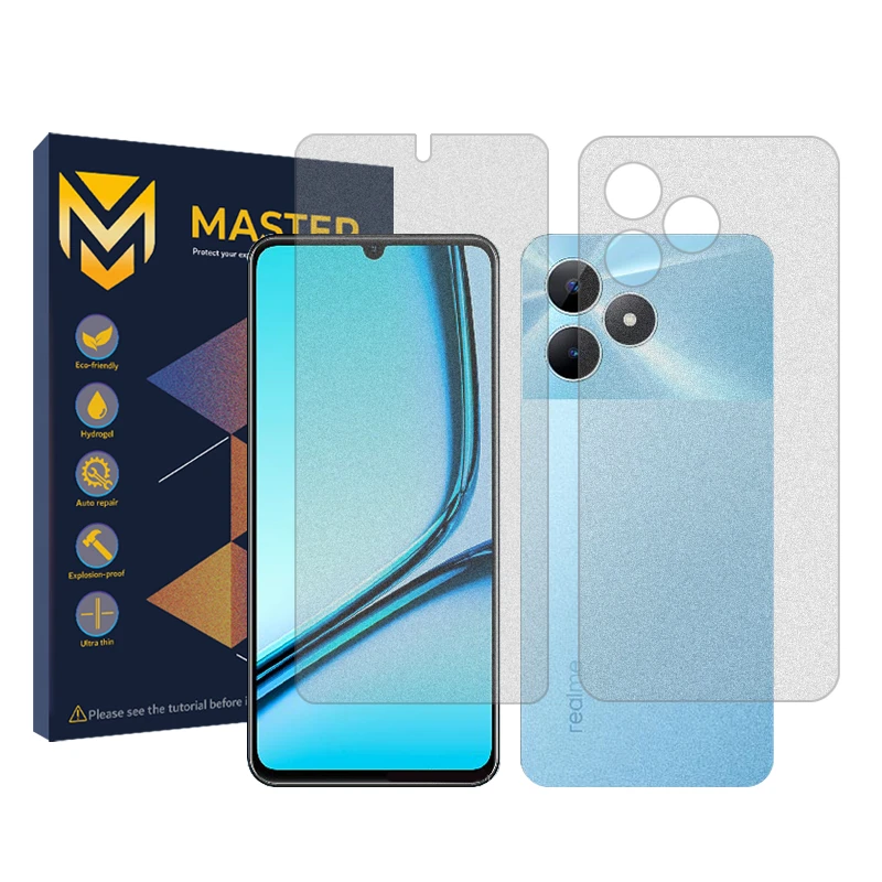محافظ صفحه نمایش مات مستر مدل Resistant‌ مناسب برای گوشی موبایل ریلمی NOTE 50  به همراه محافظ پشت گوشی