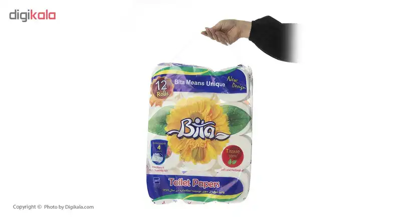 دستمال توالت بی تا بسته 12 عددی