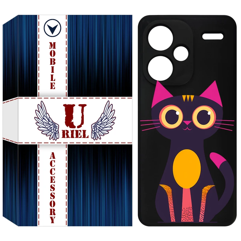 کاور یوریل قاب مدل KSH کد 46 طرح گربه مناسب برای گوشی موبایل شیائومی Redmi Note 13 Pro Plus