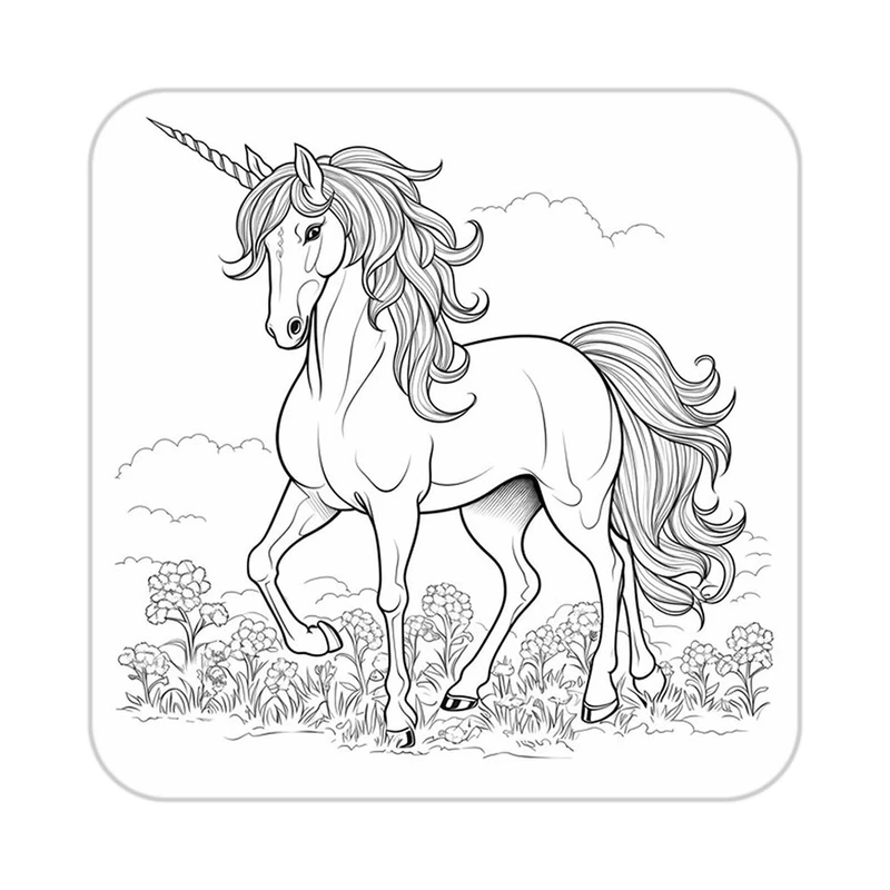 زیر لیوانی کاکتی طرح اسب تک شاخ و یونیکورن مدل mp31126