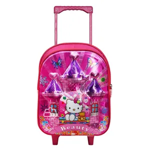 کوله پشتی چرخ دار طرح قصر کیتی مدل Hello Kitty