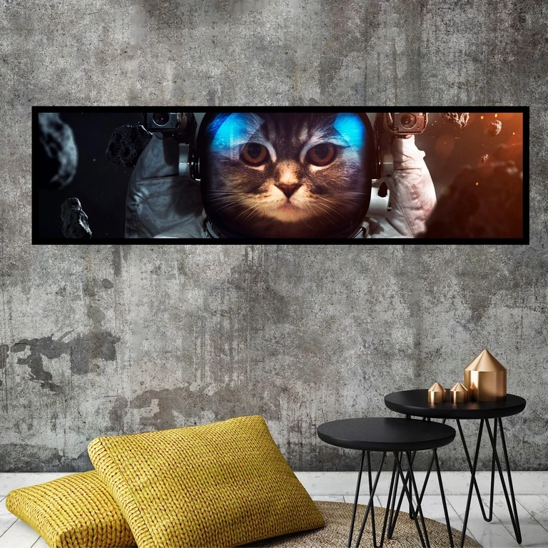 تابلو بکلیت طرح گربه فضانورد مدل کشیده B-7393
