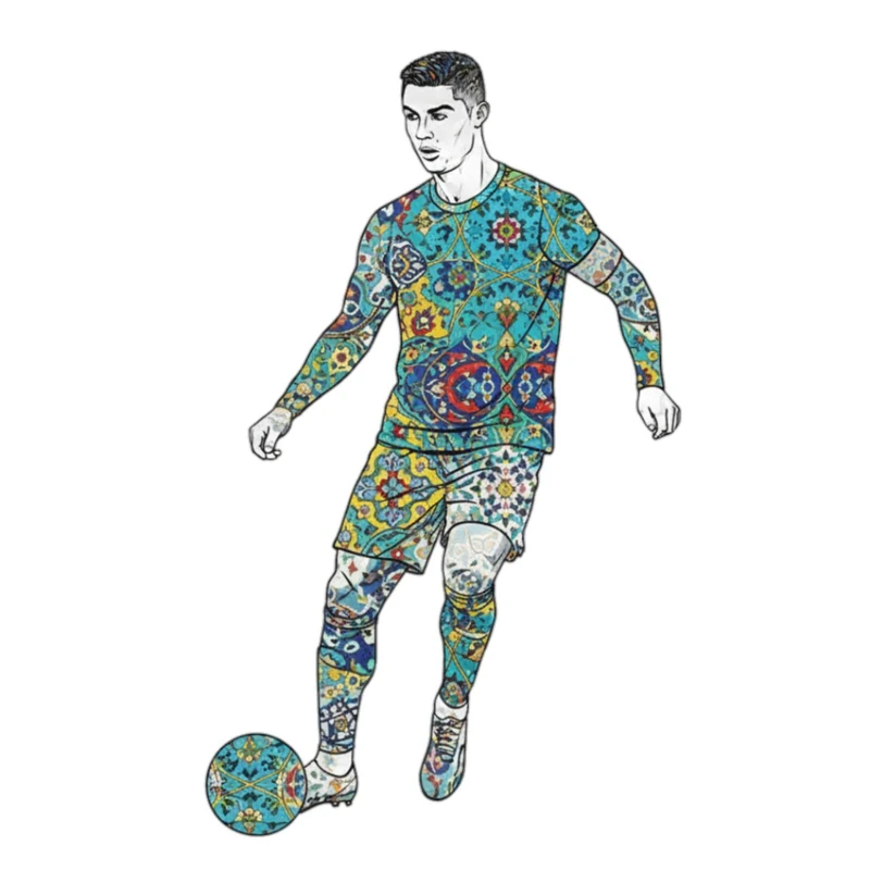 استیکر پارچه و لباس پاد آفرین مدل فوتبالی کریستیانو رونالدو طرح ایرانی اصفهانی کد 3651