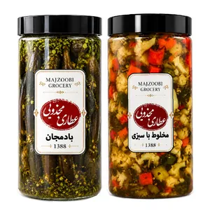 ترشی بادمجان و ترشی مخلوط با سبزی مجذوبی - 1500 گرم