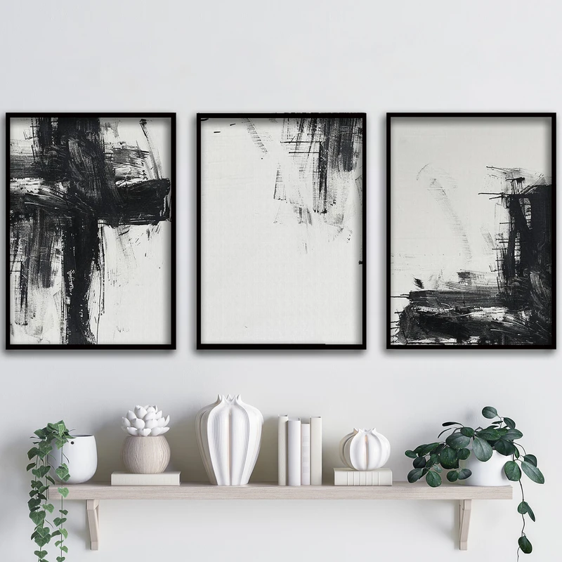 تابلو آتریسا طرح آبستره مدل ATA138 مجموعه 3 عددی 