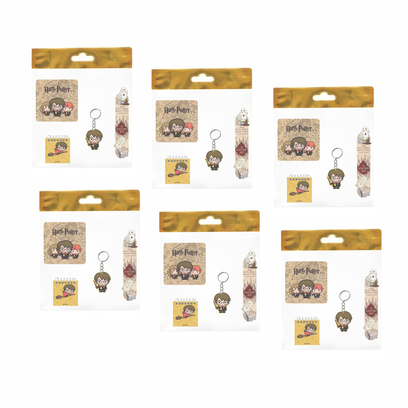 بسته لوازم تحریر مدل  4 تکه چوبی طرح هری پاتر کد 1 مجموعه 6 عددی