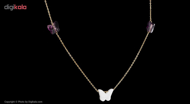 نیم ست طلا 18 عیار زنانه مایا ماهک مدل MS0389 پروانه صدف و سواروسکی