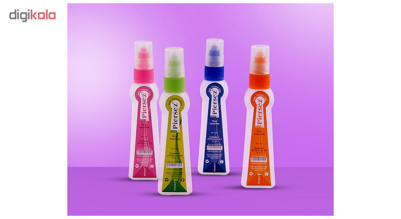 چسب مایع پییرسز کد PZB0101 حجم 50 گرم بسته 8 عددی