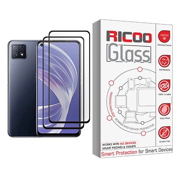 محافظ صفحه نمایش ریکو مدل Ricoo Glass MIX002 مناسب برای گوشی موبایل اوپو A73 5G بسته دو عددی