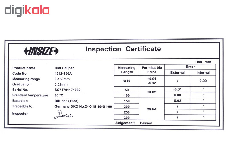 کولیس ساعتی اینسایز مدل 1312-150A