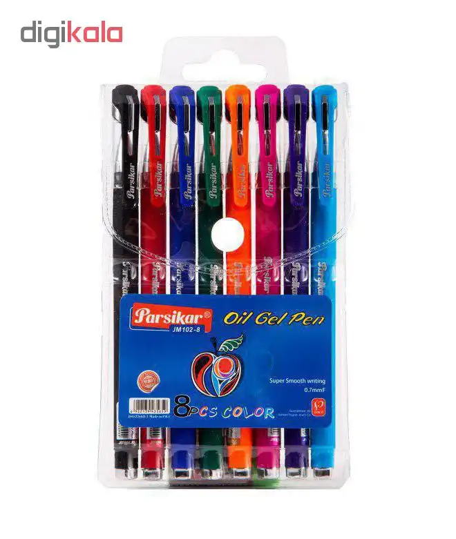 خودکار رنگی پارسی کار کد JM-102-8 بسته  8 عددی