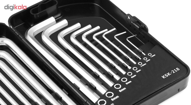 مجموعه 18 عددی آچار آلن و ستاره ای کنزاکس مدل KSK-218