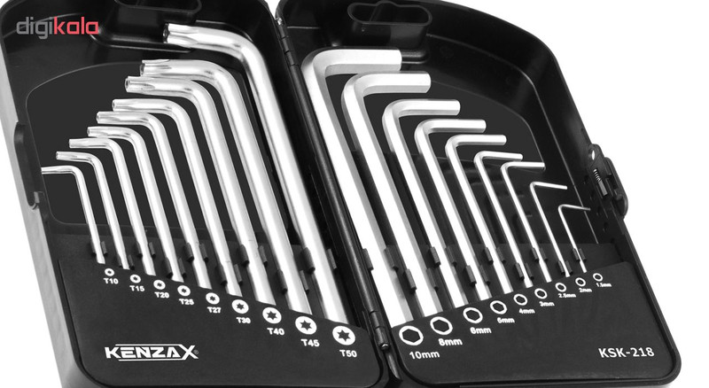 مجموعه 18 عددی آچار آلن و ستاره ای کنزاکس مدل KSK-218