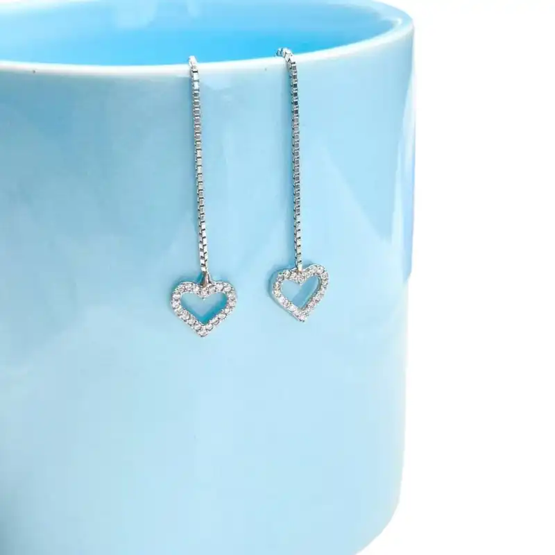 گوشواره نقره زنانه مدل بخیه ای کد MRJ7010