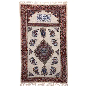 سجاده قلمکار ممتاز اصفهان اثر عطريان طرح ترنج مدل G76 سایز 60*120 سانتی متر