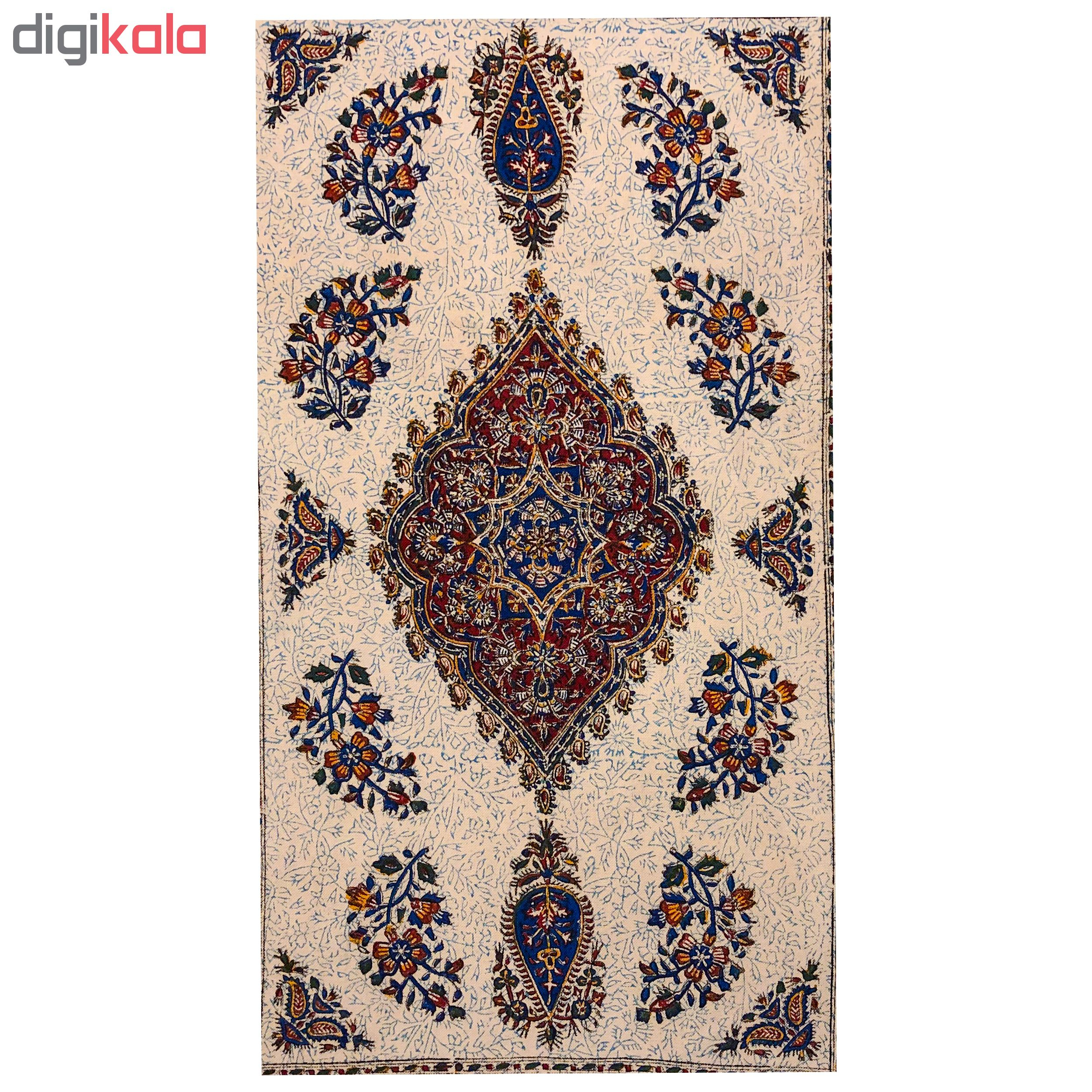 سجاده قلمکار ممتاز اصفهان اثر عطریان طرح ترنج مدل G76 سایز 60*120 سانتی متر