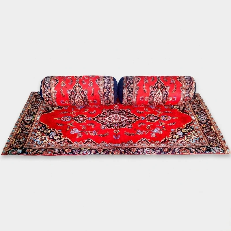 ست 3 تکه تشک و پشتی مدل مخمل سنتی کد 5