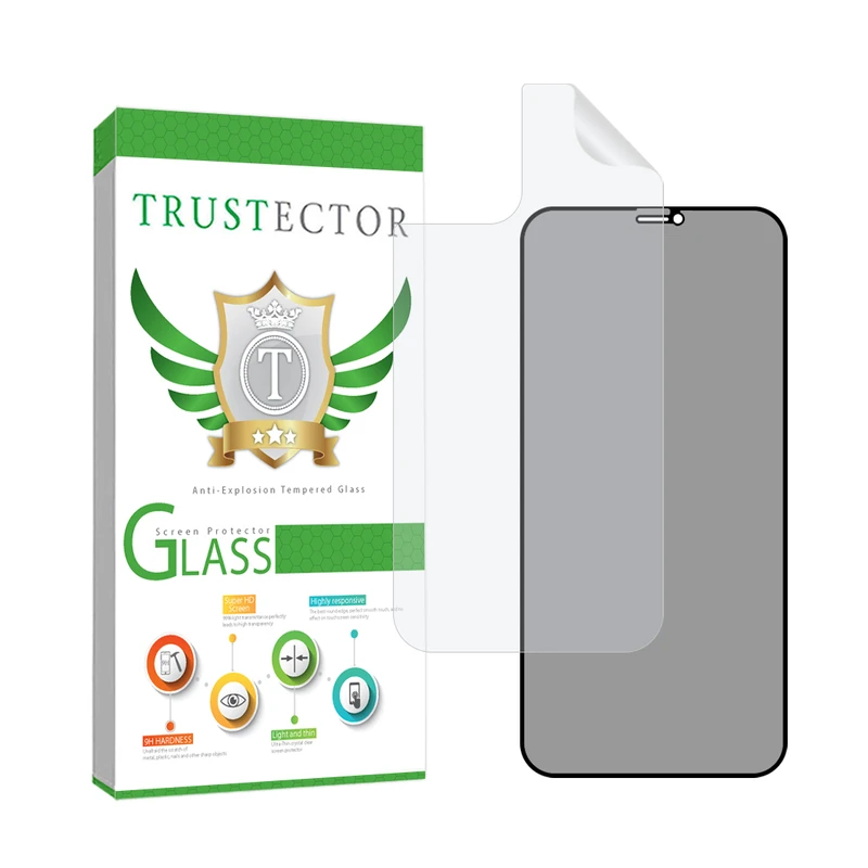 محافظ صفحه نمایش تراستکتور مدل FULLPRIVNANOT مناسب برای گوشی موبایل اپل iPhone 12 Pro به همراه محافظ پشت گوشی