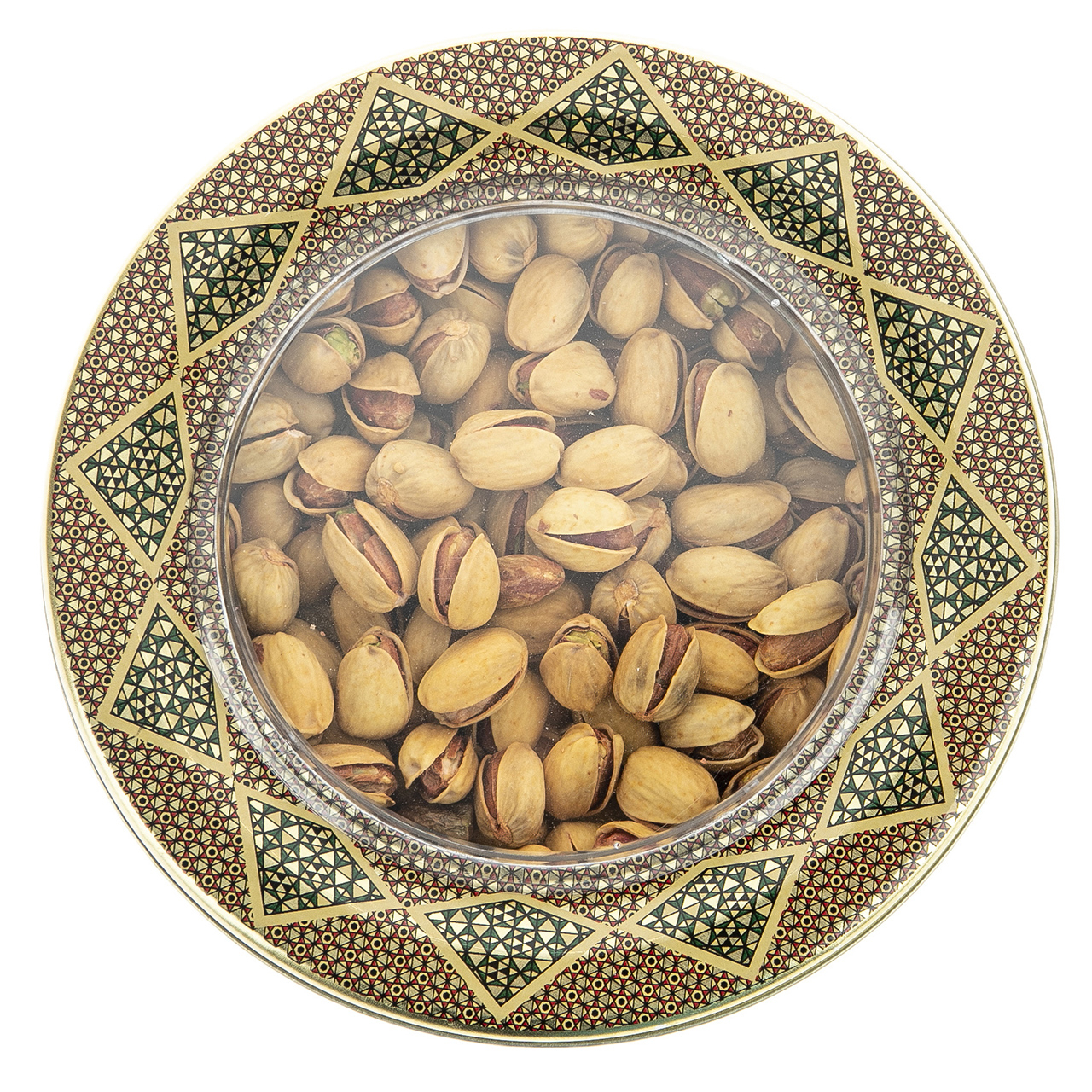 پسته کله قوچی ظرف خاتم فلزی تواضع مقدار 500 گرم