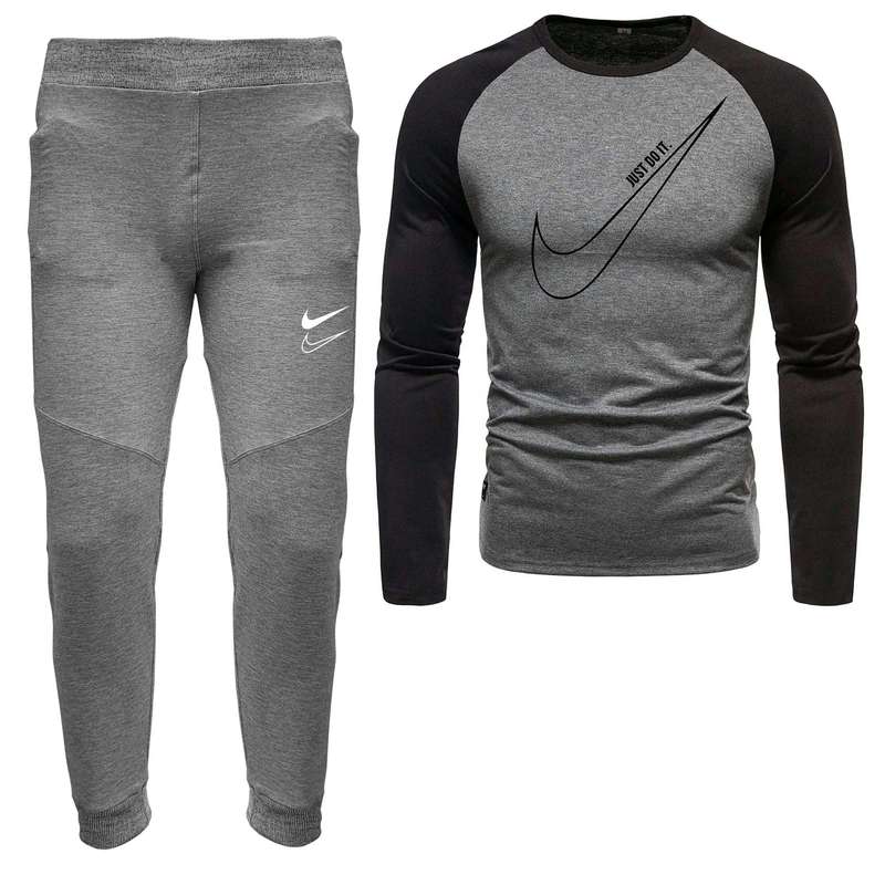 ست تی شرت و شلوار مردانه مدل 0400916 رنگ طوسی