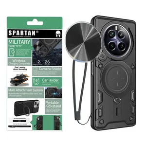 کاور اسپارتان مدل Magnet Ring Strap مناسب برای گوشی موبایل ریلمی 12Pro / 12 Pro Plus به همراه بند آویز