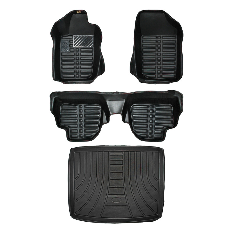 کفپوش پنج بعدی خودرو پانیذ مدل EVA مناسب برای پژو 207 صندوق دار به همراه صندوق