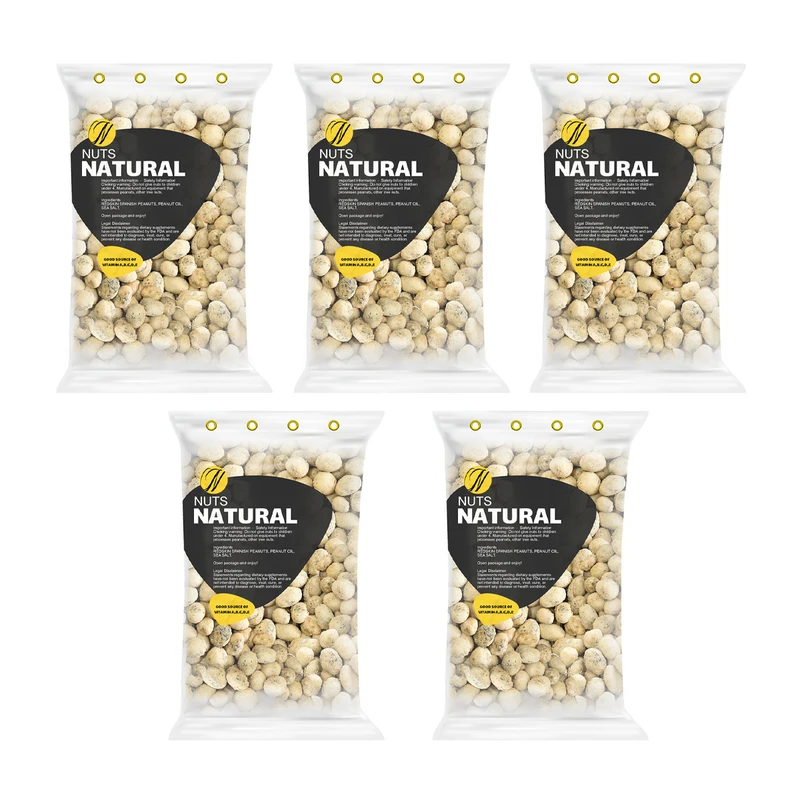 بادام زمینی روکش دار پیاز جعفری نچرال - 100 گرم بسته 5 عددی 