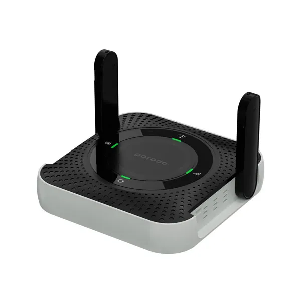 مودم روتر قابل حمل 4G پرودو مدل PD-4GCPMF با باتری 4000 میلی‌آمپر، شارژدهی 12 ساعت، پشتیبانی تا 10 کاربر، پورت LAN، اتصال سیمی و بی‌سیم، فرکانس 2.4 گیگاهرتز و سرعت دانلود 150 مگابیت بر ثانیه