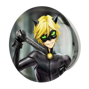 آینه جیبی خندالو طرح پسر گربه ای مدل تاشو کد 25011 