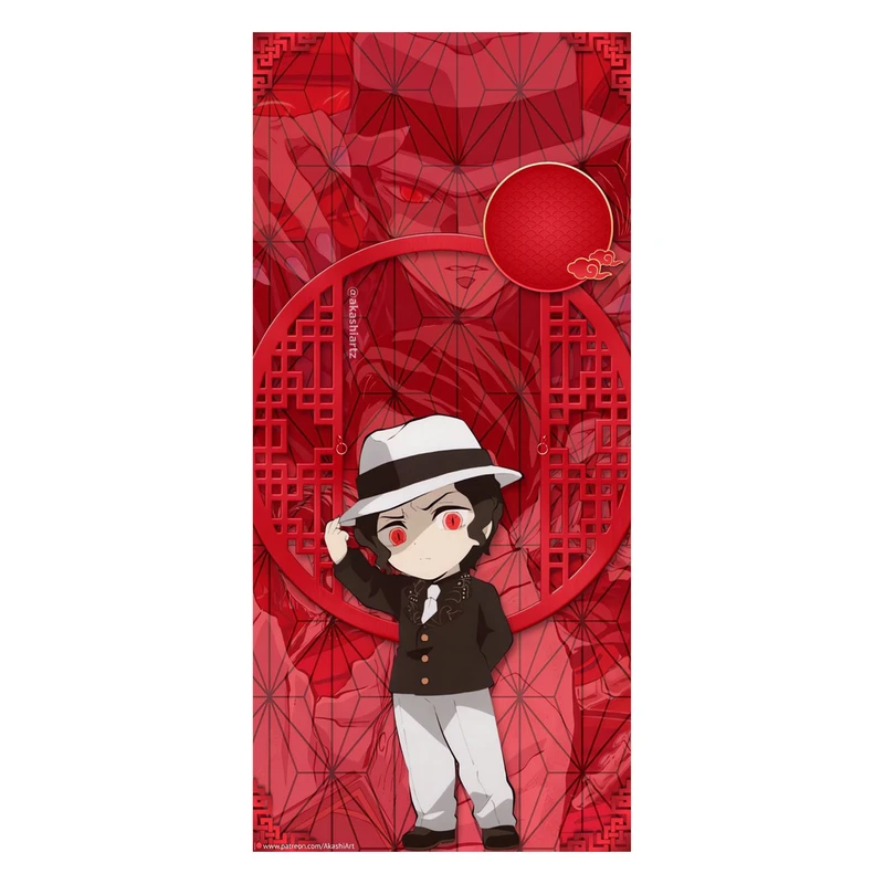 استیکر لپ تاپ و موبایل مدل انیمه طرح شیطان کش موزان کیبوتسوجی demon slayer Muzan Kibutsuji کد 788